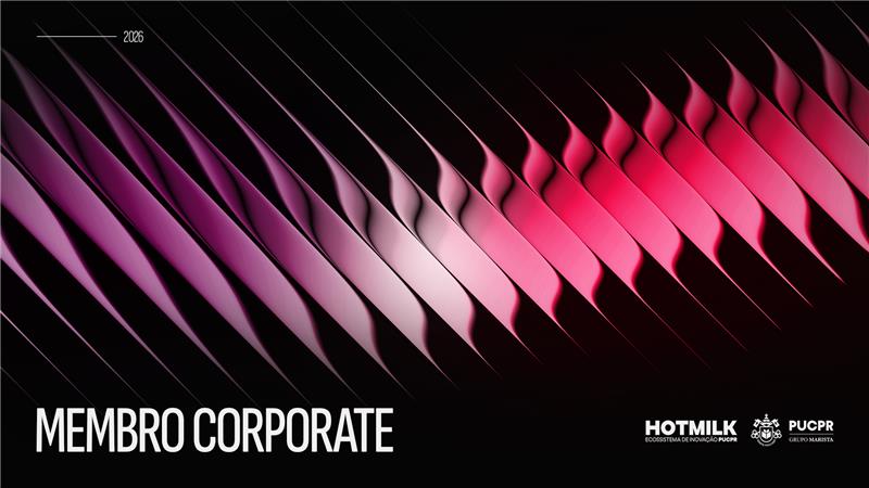 Tela com simbolos abstratos escrito Membro Corporate
