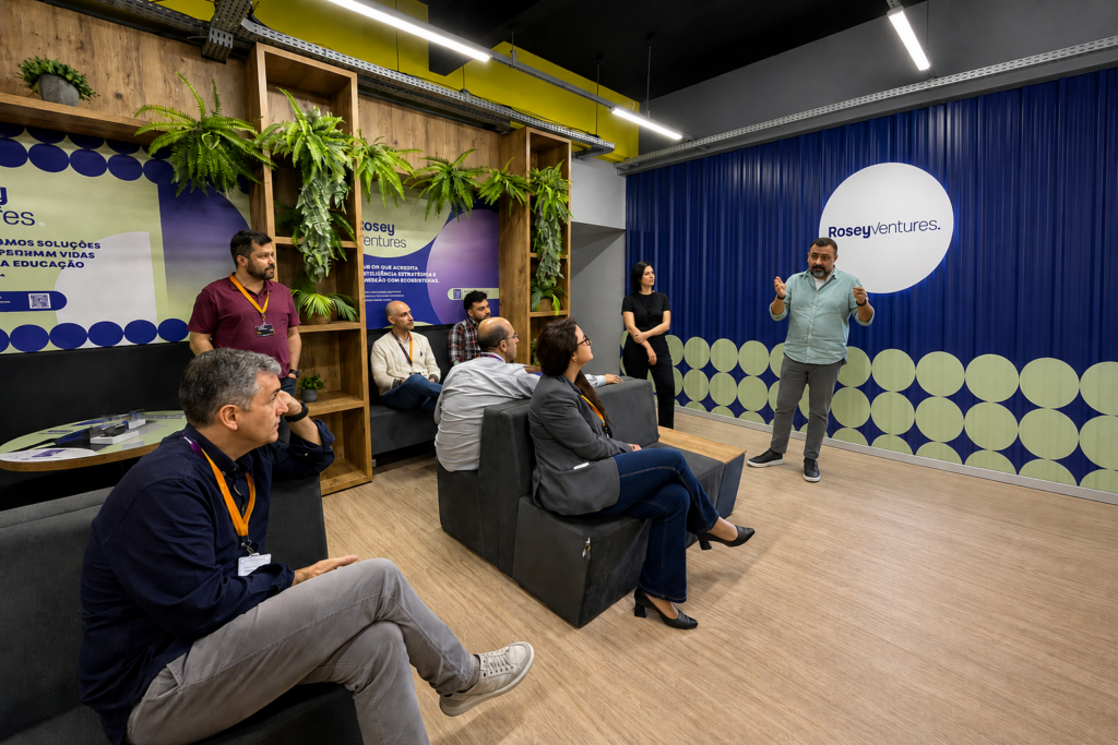 Apresentação da atuação da Rosey Ventures para as startups da HOTMILK PUCPR